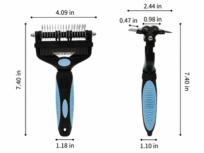 ChillNest Grooming Rake — 3-in-1 Detangling & Deshedding Comb for Dogs & Cats