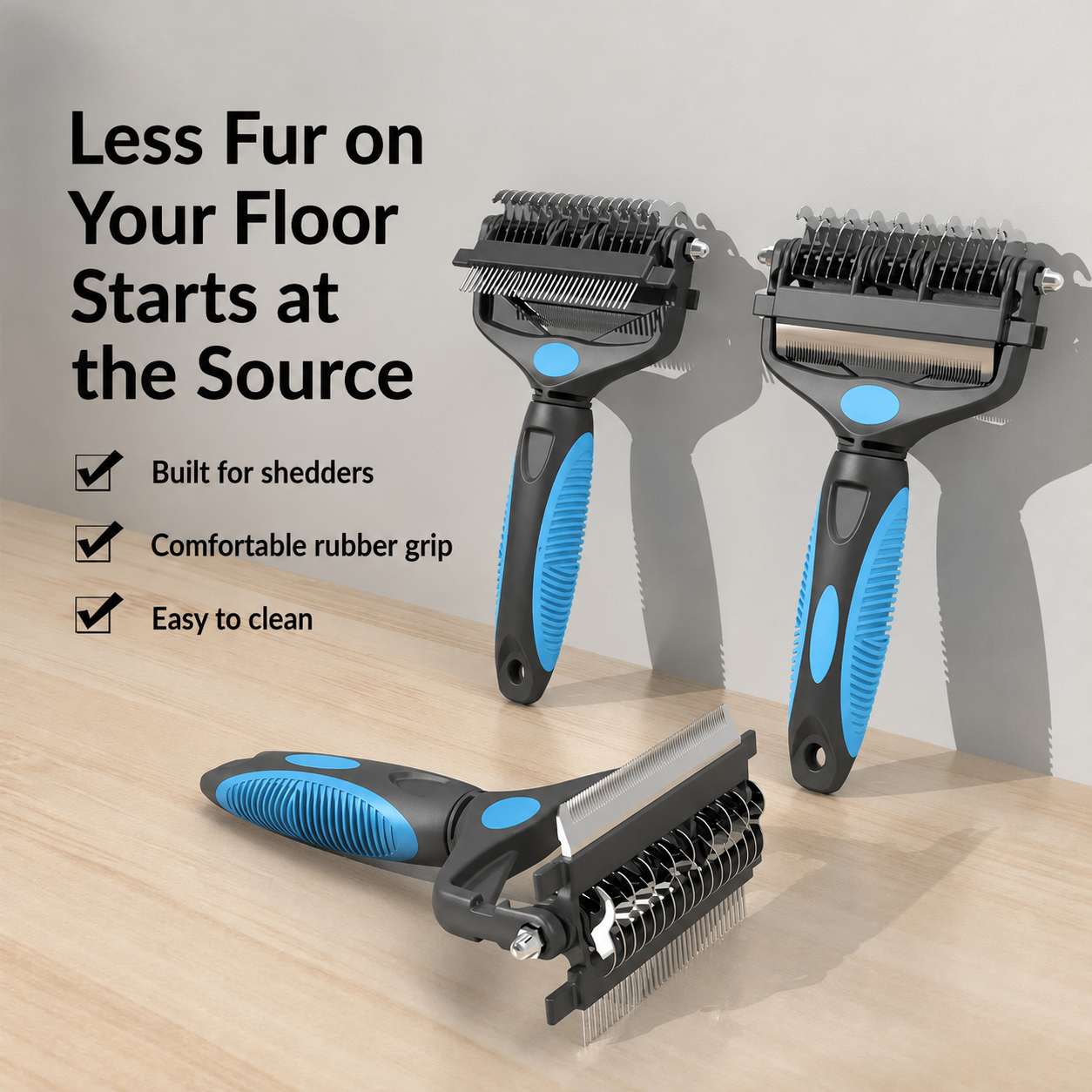 ChillNest Grooming Rake — 3-in-1 Detangling & Deshedding Comb for Dogs & Cats